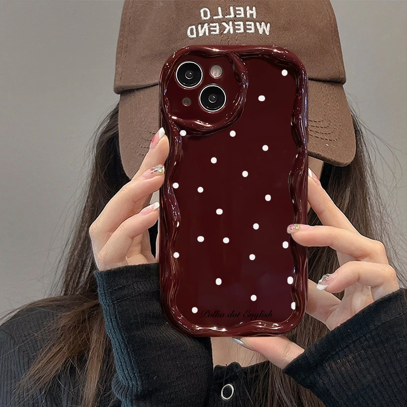 ins波点适用iPhone15promax卡通奶油壳xsxr手机壳苹果11/12/13/14