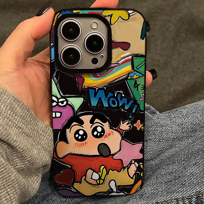 欧克里里星星涂鸦小新适用苹果14/15/16手机壳苹果13/12/11果冻