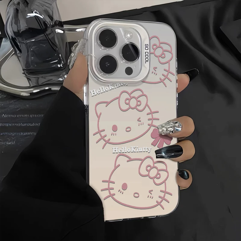 2024新款粉凯蒂猫苹果15手机壳iPhone13/14promax高级12元气壳11