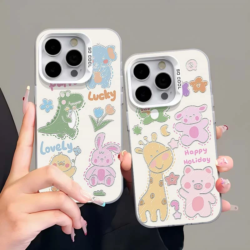 害羞长颈鹿iphone15/14/13元气壳12小猪11手机壳vivo华为oppo小米
