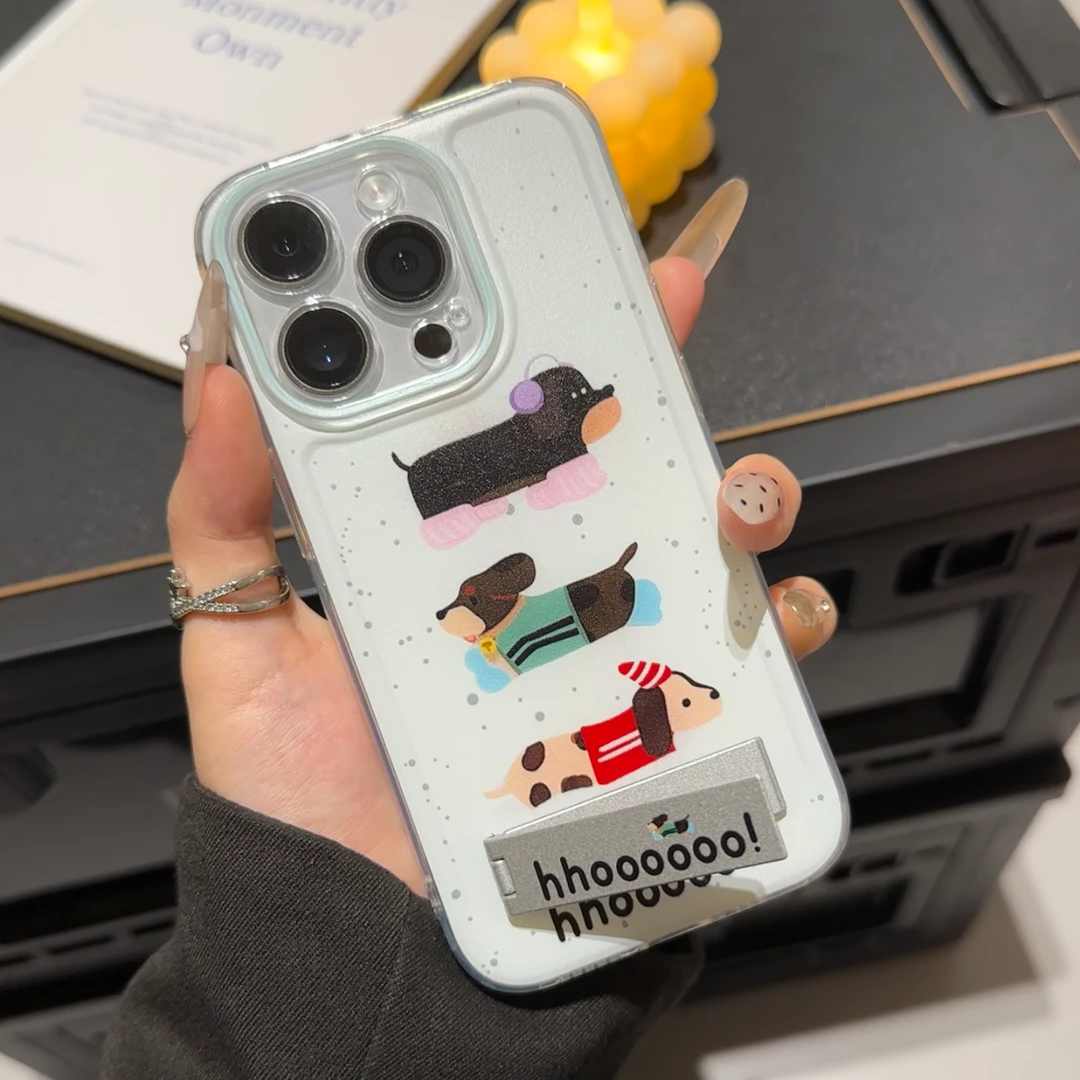 欧克里里喇肠狗支架适用太空壳iphone15手机壳华为vivo小米oppo女