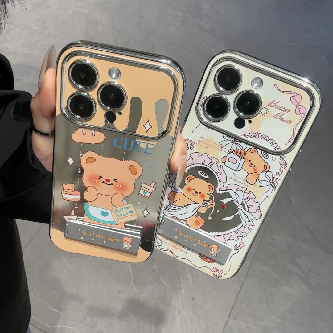 欧克里里黄油熊适用iphone15手机壳电镀13/14pro小米vivo华为oppo
