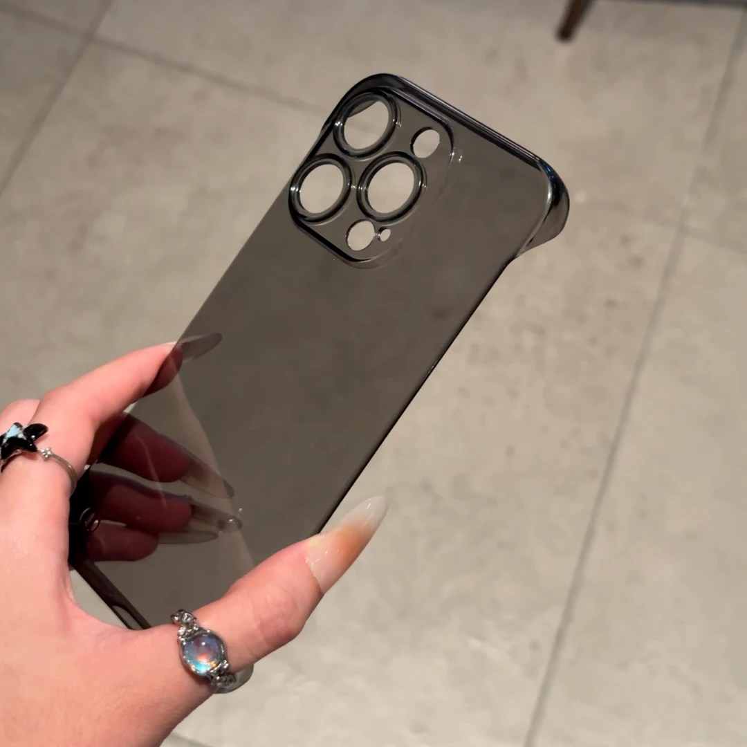 欧克里里高级PC硬壳适用苹果15透黑手机壳iphone13/14无边框11/12
