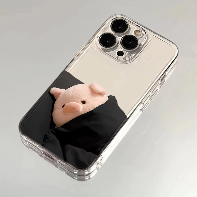 睡觉小猪太空壳适用iphone15苹果14promax手机壳华为vivo小米oppo