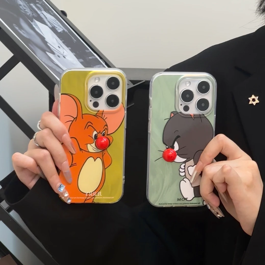 欧克里里小众情侣汤姆杰瑞适用羽纱手机壳苹果vivo华为oppo小米套