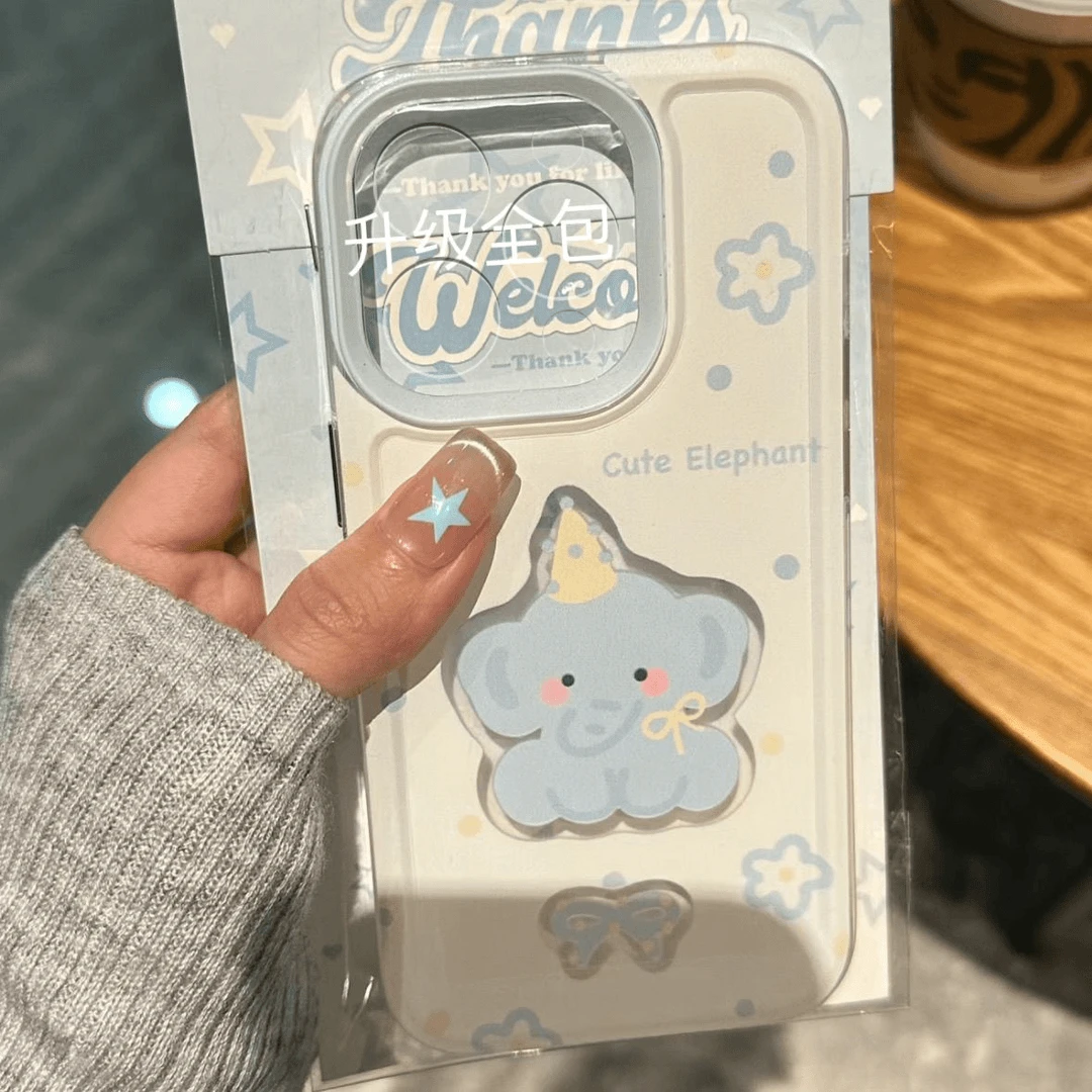 欧克里里蓝色大象太空壳适用苹果17手机壳16华为vivo小米15oppo套