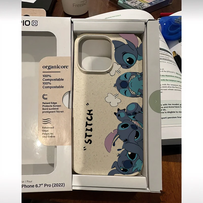 一排史迪仔适用iPhone15/14promax小麦手机壳苹果13/12/11防摔xrx