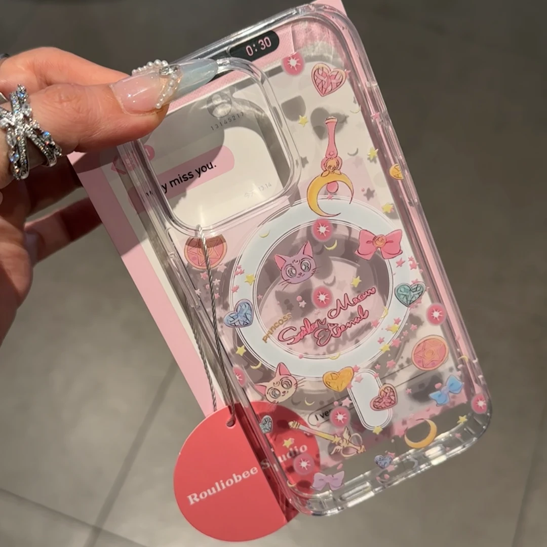 欧克里里美少女露娜适用iPhone14/15/16高透磁吸壳苹果1312手机壳