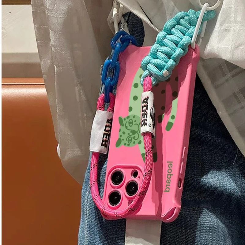 欧克里里波点豹可斜挎苹果14手机壳iphone13女12promax软xrx挂绳