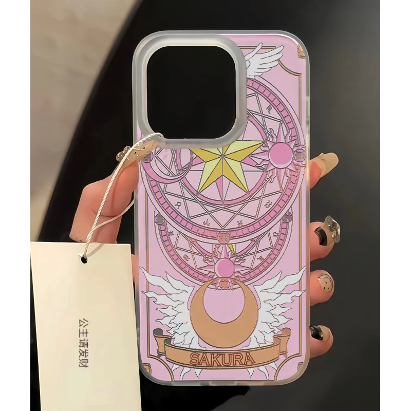 欧克里里粉色魔法阵适用亲肤磨砂苹果15手机壳iPhone13/14promax