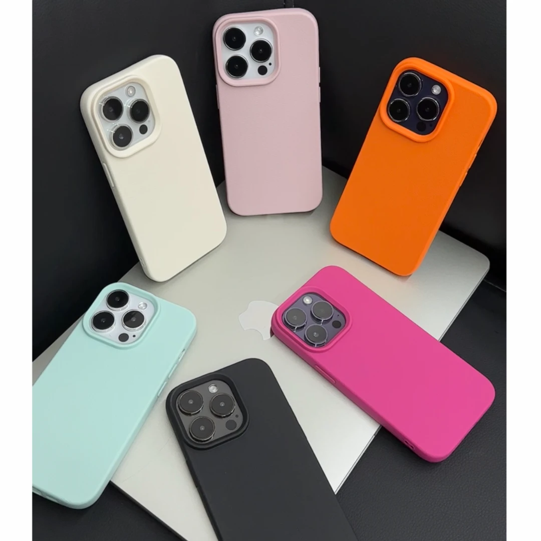 欧克里里简约皮纹亲肤适用iPhone15promax苹果14手机壳11/12/13套