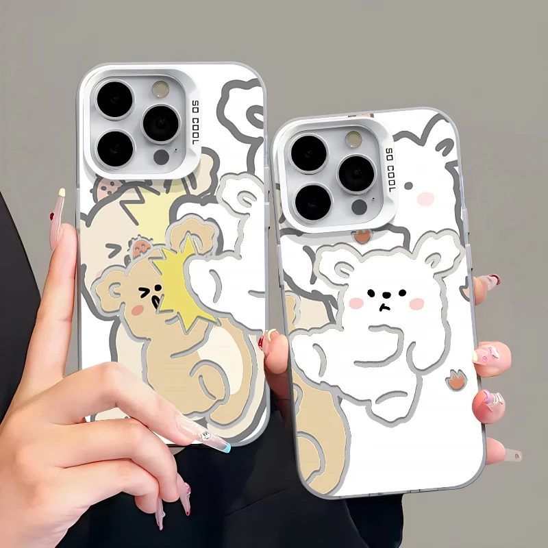 欧克里里踢腿白熊苹果15promax闺蜜手机壳元气壳vivo华为小米oppo