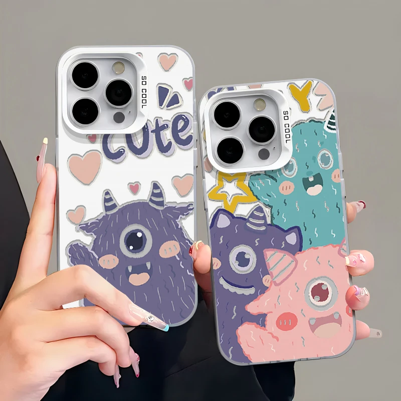 Cute小怪兽适用iPhone15/14闺蜜手机壳苹果vivo华为小米oppo情侣