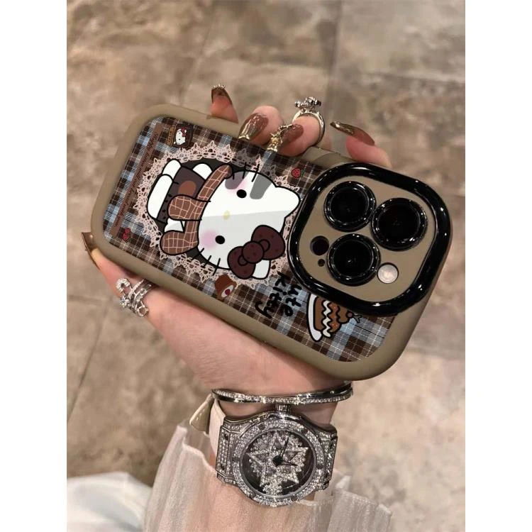 欧克里里格纹KT小米oppovivo华为苹果15ProMax潮牌手机壳泡芙壳