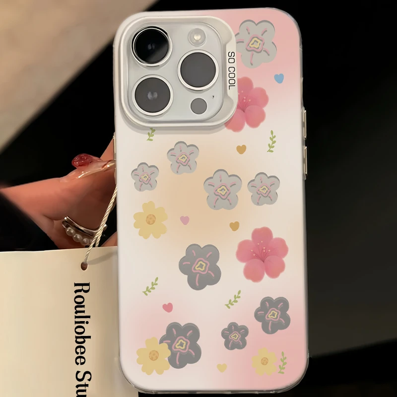 晕染花茶花适用iPhone15/14元气手机壳苹果vivo华为小米oppo创意