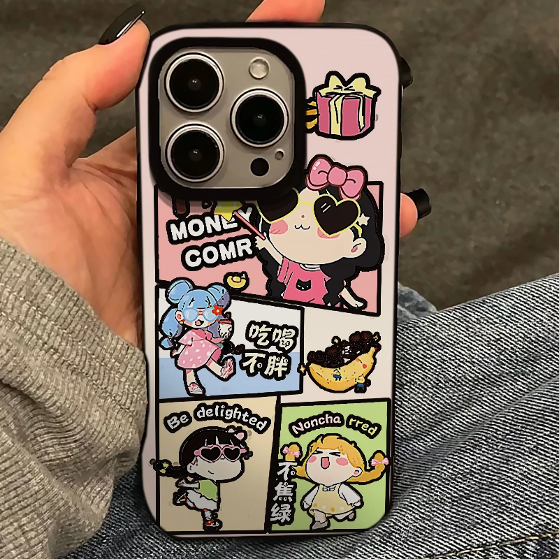 欧克里里吃喝不胖女孩适用iPhone16/15手机壳12苹果14果冻壳13趣