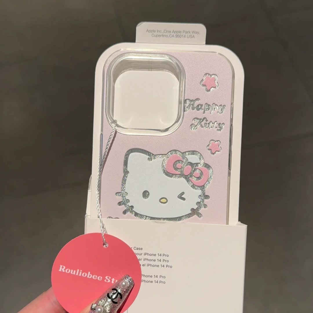 欧克里里氧气感粉kt适用苹果16闺蜜羽纱手机壳vivo华为oppo小米