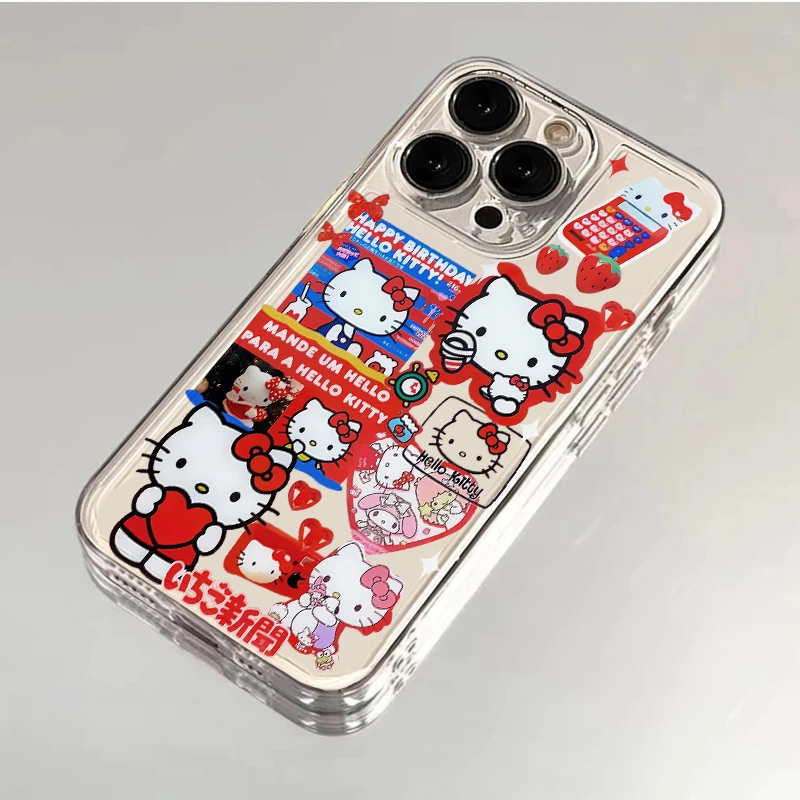 草莓凯蒂猫适用iphone15promax苹果14透明手机壳华为vivo小米oppo