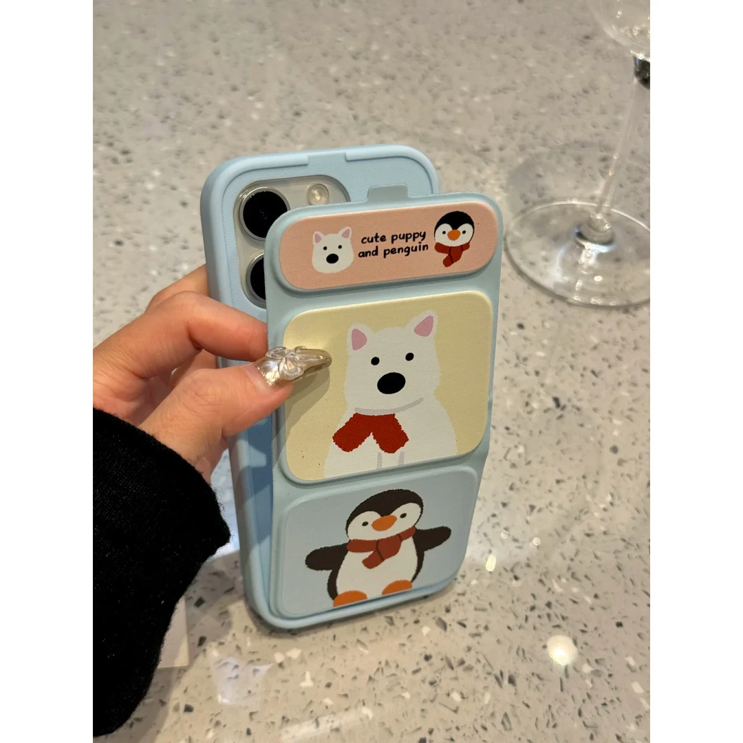 欧克里里西高地企鹅适用苹果16手机壳15promax翻盖支架壳14/13/12