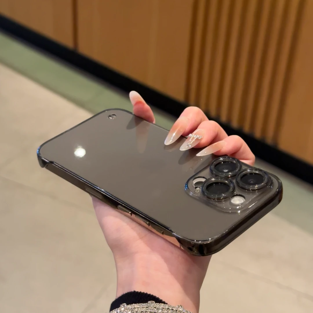 欧克里里超薄PC硬壳适用苹果15透黑手机壳iphone13/14无边框11/12