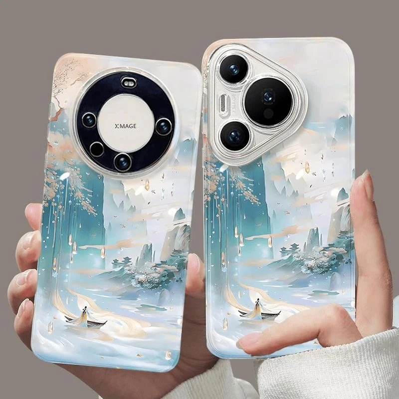 欧克里里仙气山间小舟太空壳适用苹果16手机壳华为vivo小米14oppo
