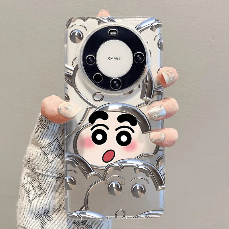 欧克里里银线条小新适用太空壳iphone15手机壳华为vivo小米oppo