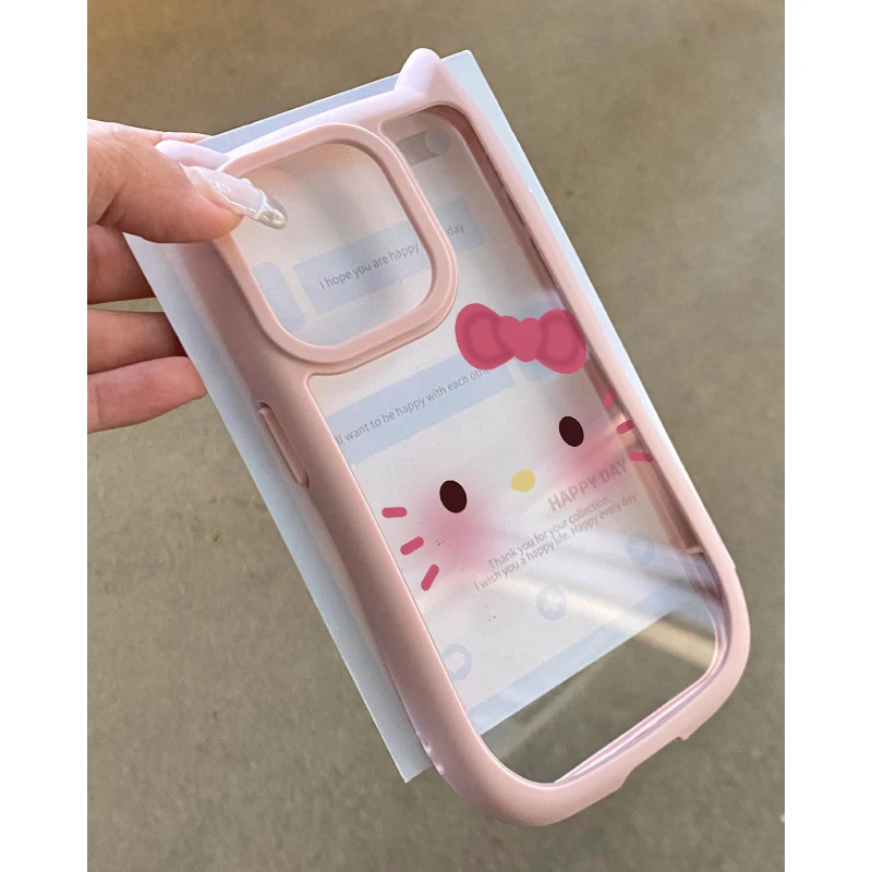 欧克里里Kitty猫小表情猫苹果15手机壳iPhone14/13pro猫耳朵12/11