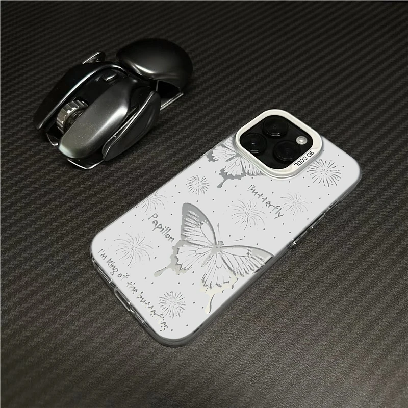 小清新蝴蝶适用iphone15/14/13女款12/11手机壳vivo华为oppo小米