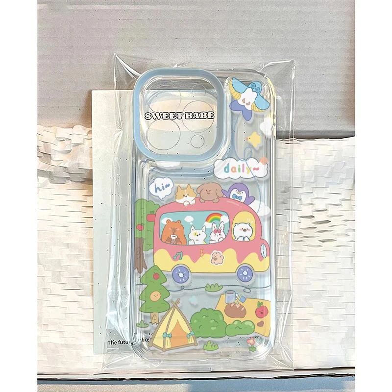 欧克里里野餐车动物太空壳适用苹果16手机壳华为vivo小米14oppo套