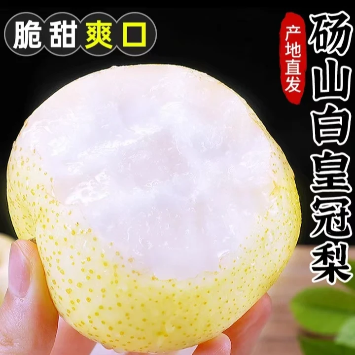 正宗砀山白皇冠梨皮薄多汁酥脆无渣时令水果单果250g起