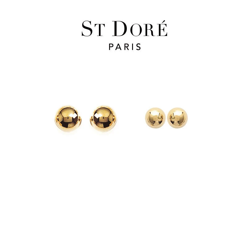 St Dore/朵蕊 合金耳饰 法国进口金球耳钉经典百搭高级感耳钉法式