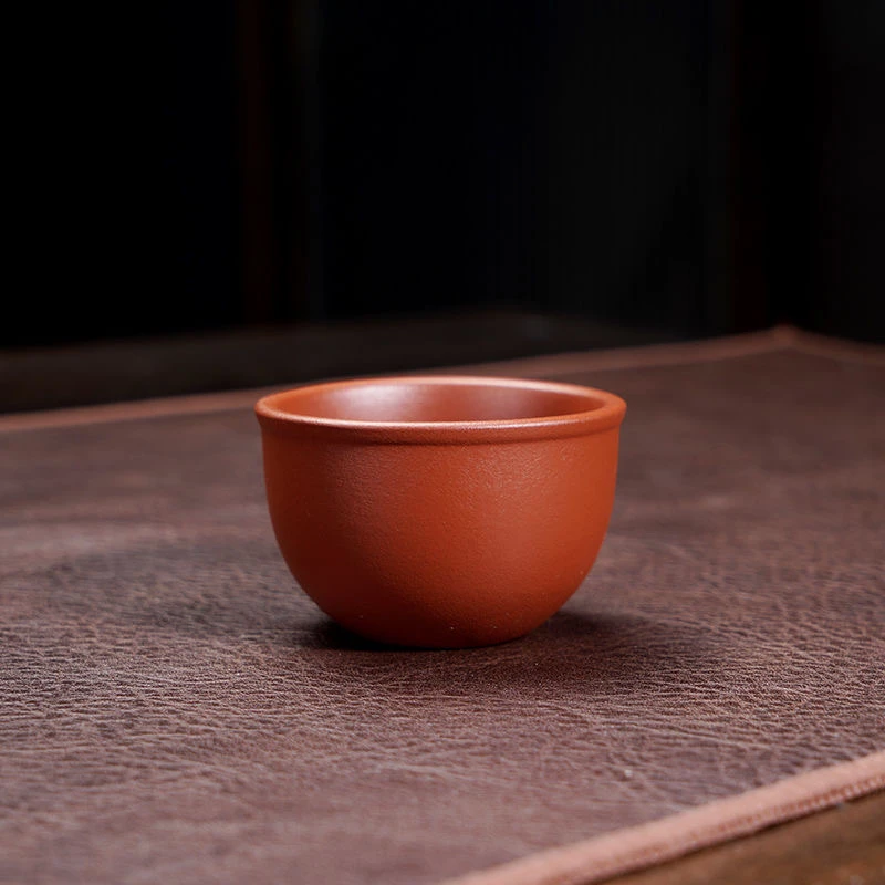 宜兴原矿小煤窑橘皮单个朱泥茶杯品茗杯禅定杯60毫升紫砂杯单杯器
