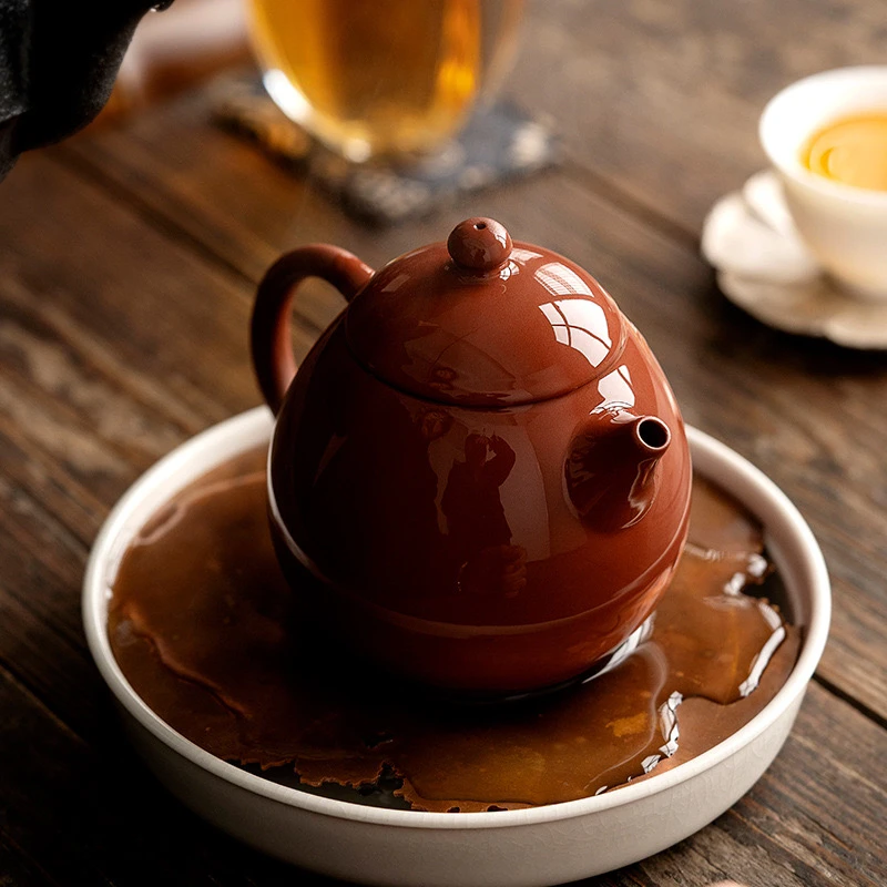 （林永南）正宗紫砂茶壶小容量150毫升大红袍龙蛋壶家用单人泡茶器