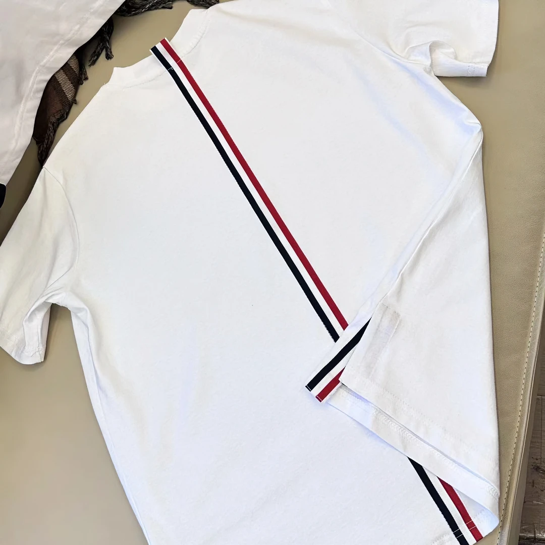 雪儿服饰「后背织带」夏季百搭休闲风短袖后背织带时尚圆领白色T恤