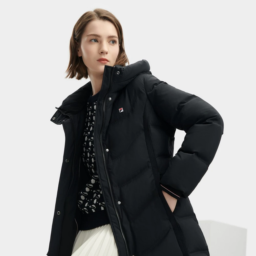 斐乐官方女士中长款羽绒服2023冬保暖上衣女