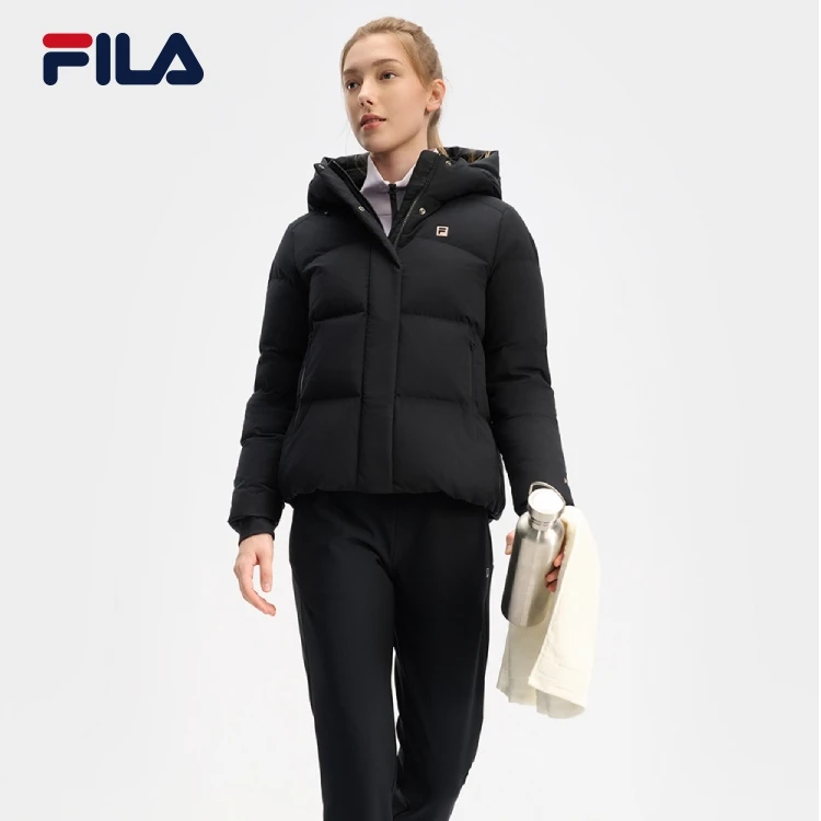 斐乐女士羽绒服24冬季新款健身运动基础保暖连帽外套A11W441905F