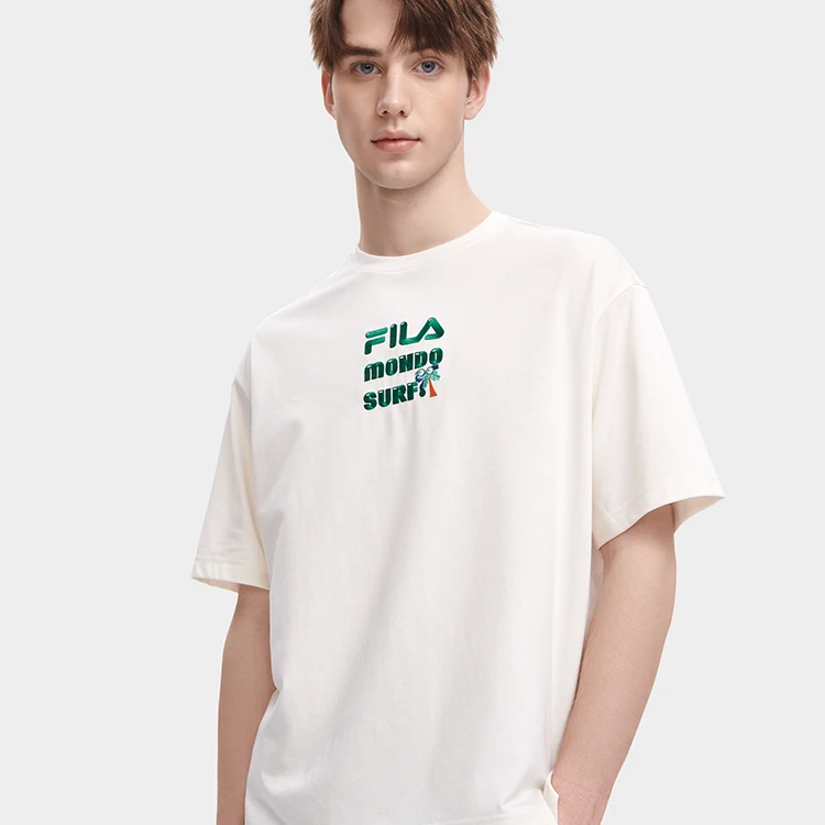 FILA/斐乐男装短袖夏新款休闲百搭宽松舒适运动T恤F61M429115A