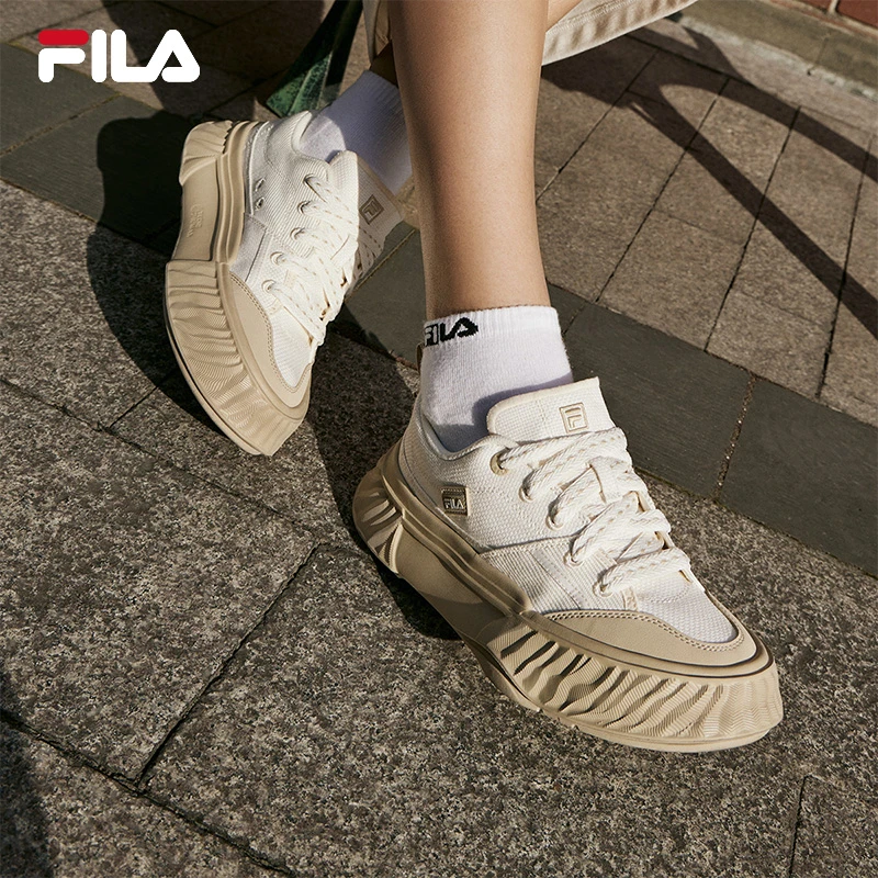 斐乐川行鞋FOSSO情侣鞋帆布鞋2024秋新小白鞋F12M/W432308F-QD