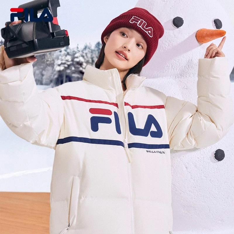 FILA/斐乐情侣款羽绒服2023冬新款复古休闲立领男女款F11U349903