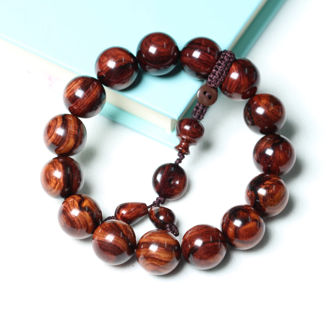 海南黄花梨老料油梨大黑线1.5文玩手串