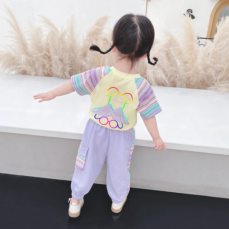 童装女童夏装套装2025新款洋气女宝宝夏季T恤短袖夏天小女孩衣服