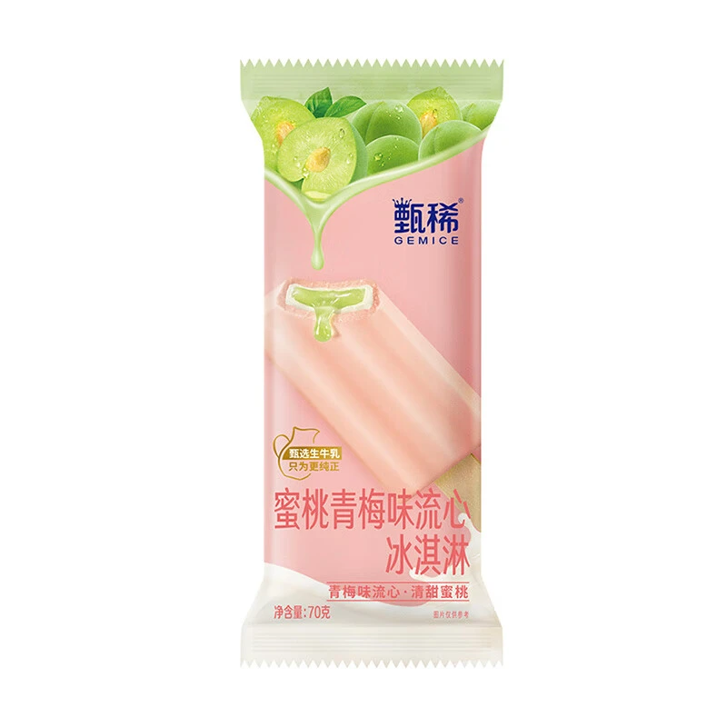 伊利甄稀蜜桃青梅味冰淇淋70g/支