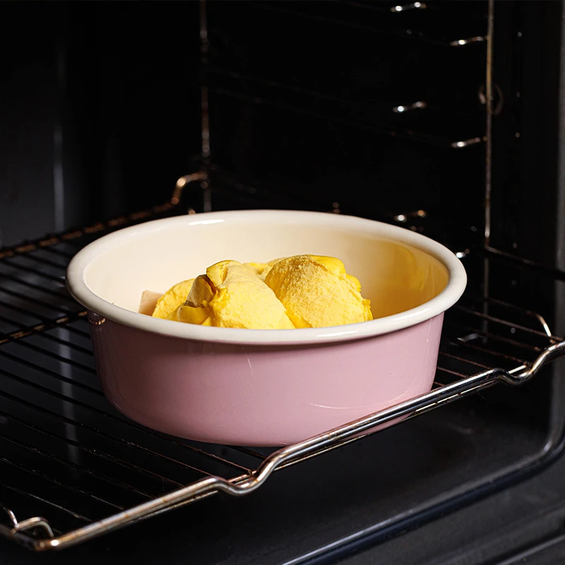 【颜值好物】 ins风 马卡龙色粉色芝士盘 烤盘带盖 20CM