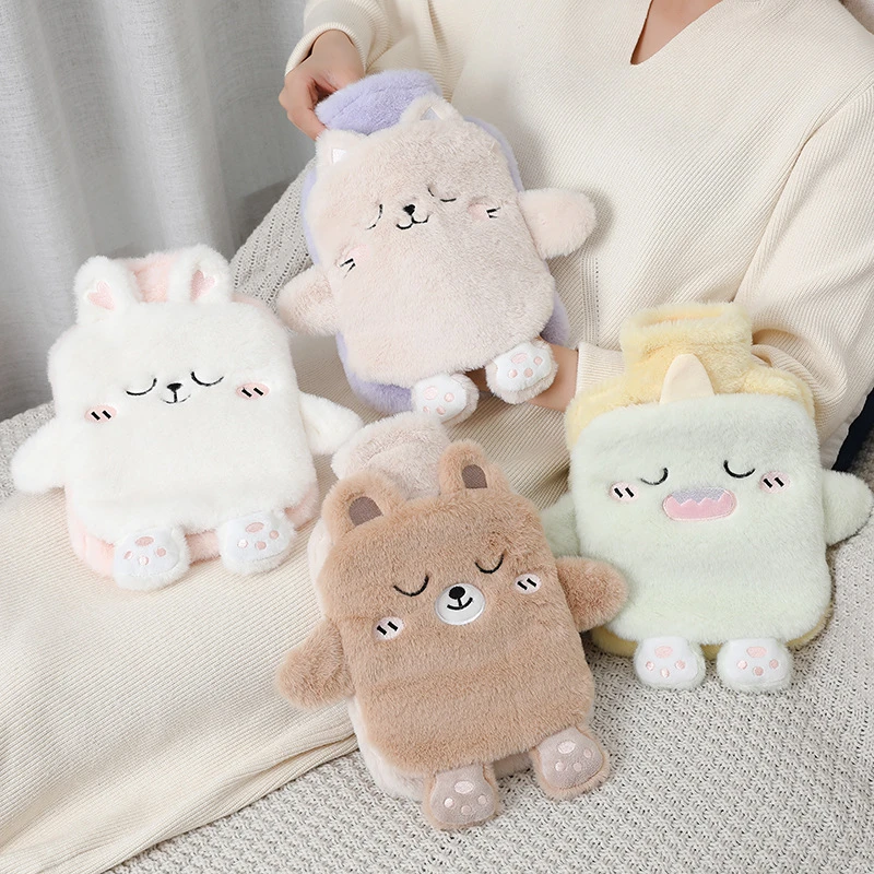 可爱暖水袋学生毛绒热水袋防爆暖宫暖手宝加厚便携宿舍热敷暖宝