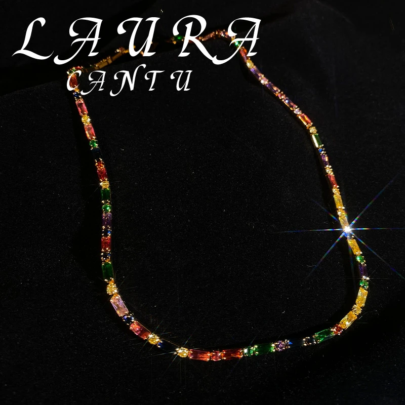 铜合金项链 彩色颈链个性时尚气质百搭轻奢高级感锁骨链-D017