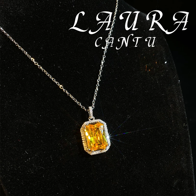 铜合金吊坠 新款方形镶嵌吊坠锁骨链-XS201