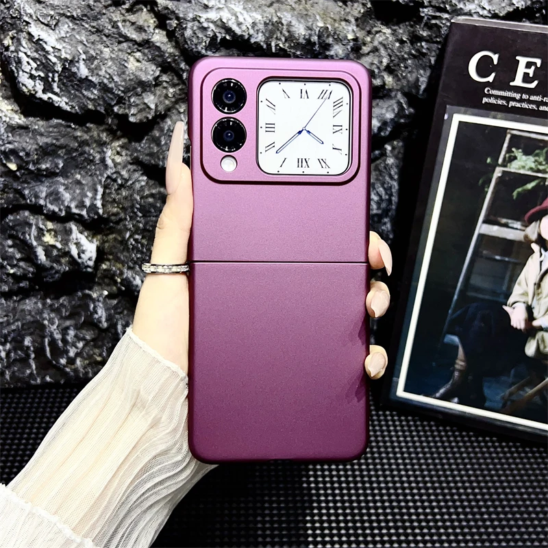 适用华为novaflip手机壳新款珠光纯色烤漆壳novaflip轻奢时尚超薄