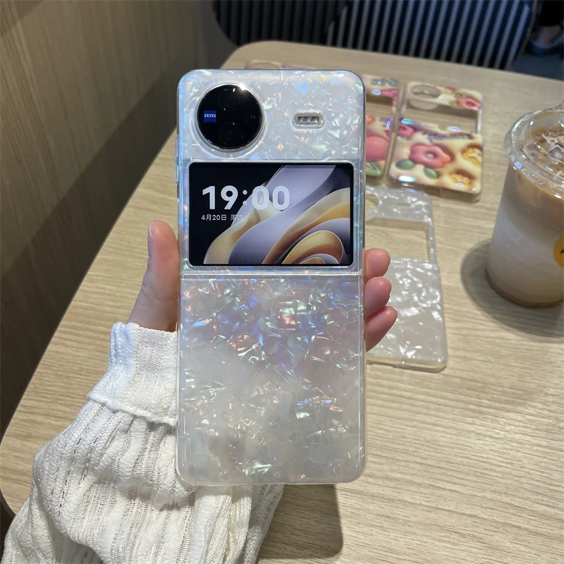 诺库vivoxflip手机壳轻薄VIVOXFlip保护壳贝壳纹花花女折叠屏网红