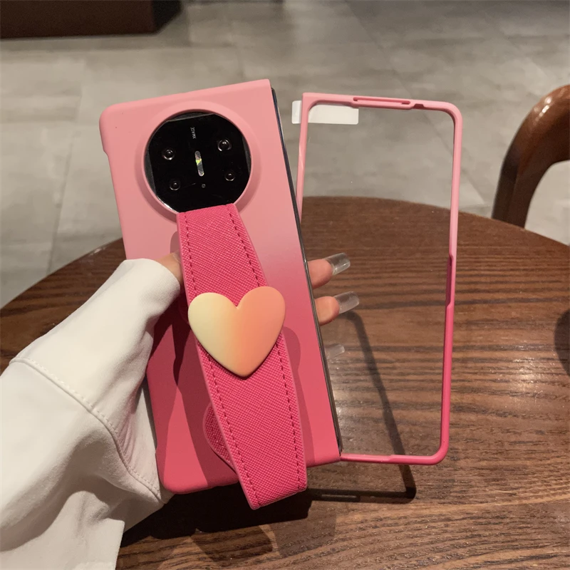 适用华为MateX5手机壳折叠屏渐变色磨砂质感新款壳膜一体MateX3壳