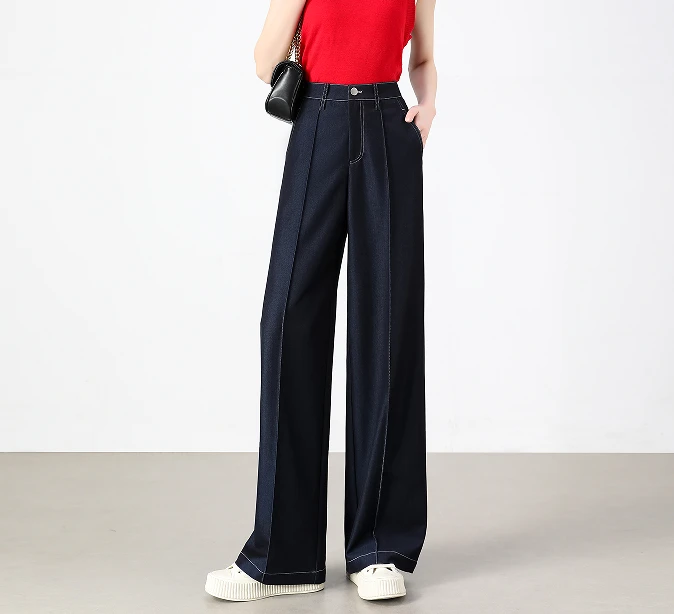 二哥二嫂 9273D 加厚仿牛仔直筒裤